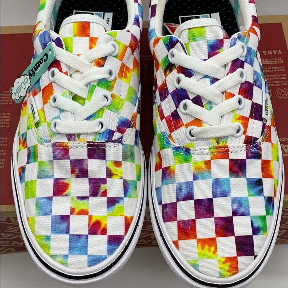 • VANS COMFYCUSH ERA TIE-DYE CHECKERBOARD WHITE Mn - Picture 7 of 16
